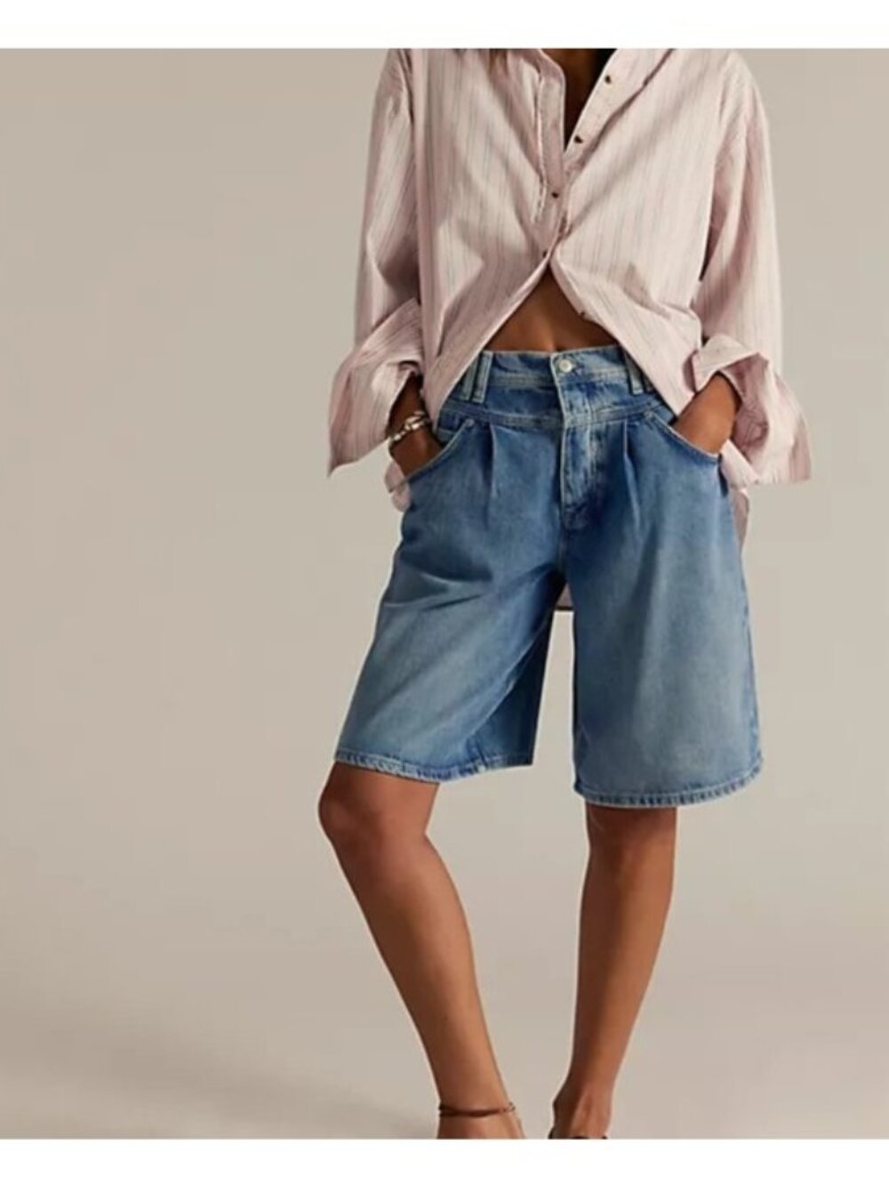 Free People Interstate Slouchy Denim Shorts Festival Y2K Jorts Relaxed Womens 27